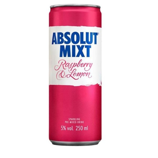 VODKA ABSOLUT CU AR.ZMEURA&LAM. 0.25L