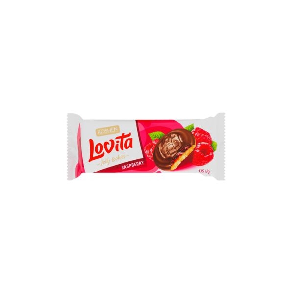 BISCUITI JELLY  CU AR ZMEURA LOVITA 135GR