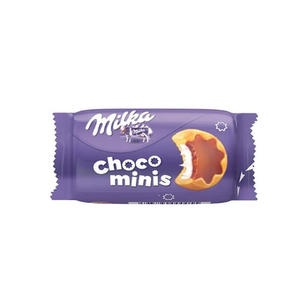 BISCUITI MILKA UMPL.CU CR.DE LAPTE, CHOCO MINIS 37.5G
