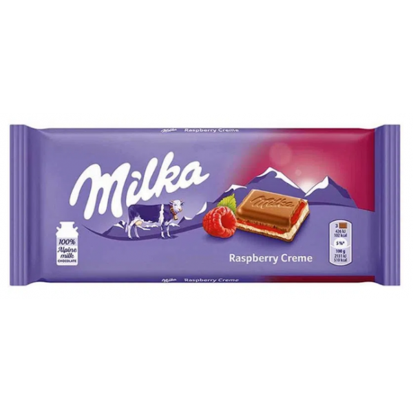 CIOCOLATA MILKA CU CREMA  ZMEURA 100G