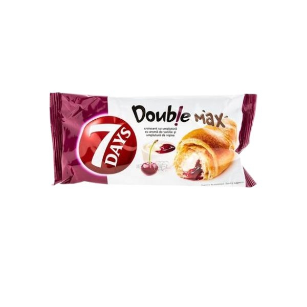 7DAYS CROISSANT CR CU AR VANILIE SI CR VISINE 80G