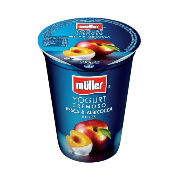 IAURT CU PIERSICI SI CAISE CREMOS MULLER 500G