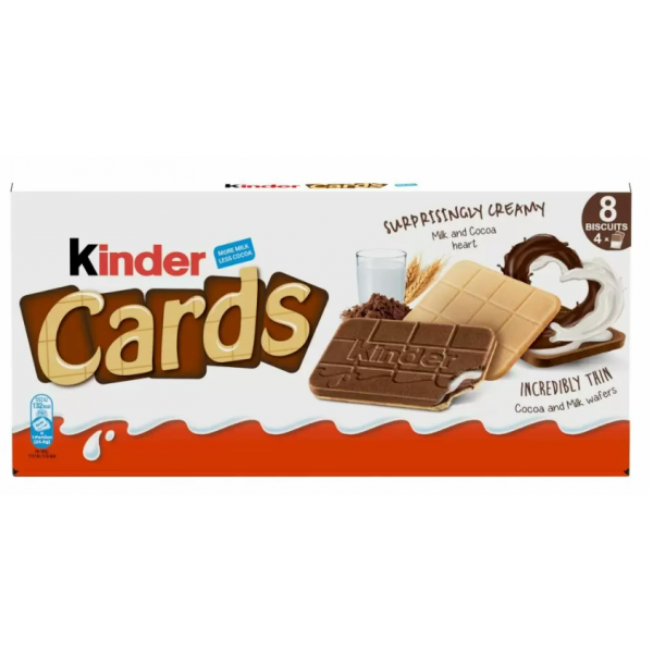KINDER CARDS CU UMPL.DE LAPTE BUC  SI CACAO  128G