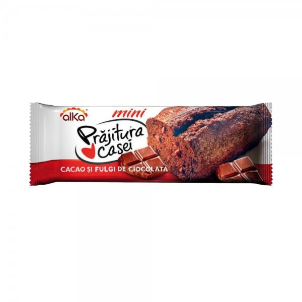 PRAJITURA CASEI ALKA CU CACAO SI   FULGI DE CIOCOLATA 60G