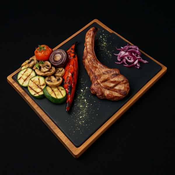 COTLET DE PORC CU OS SI LEGUME LA JAR