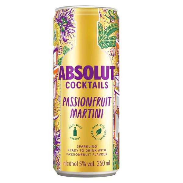 VODKA ABSOLUT CU AR.FR.PASIUNI&VAN. 0.25L SGR