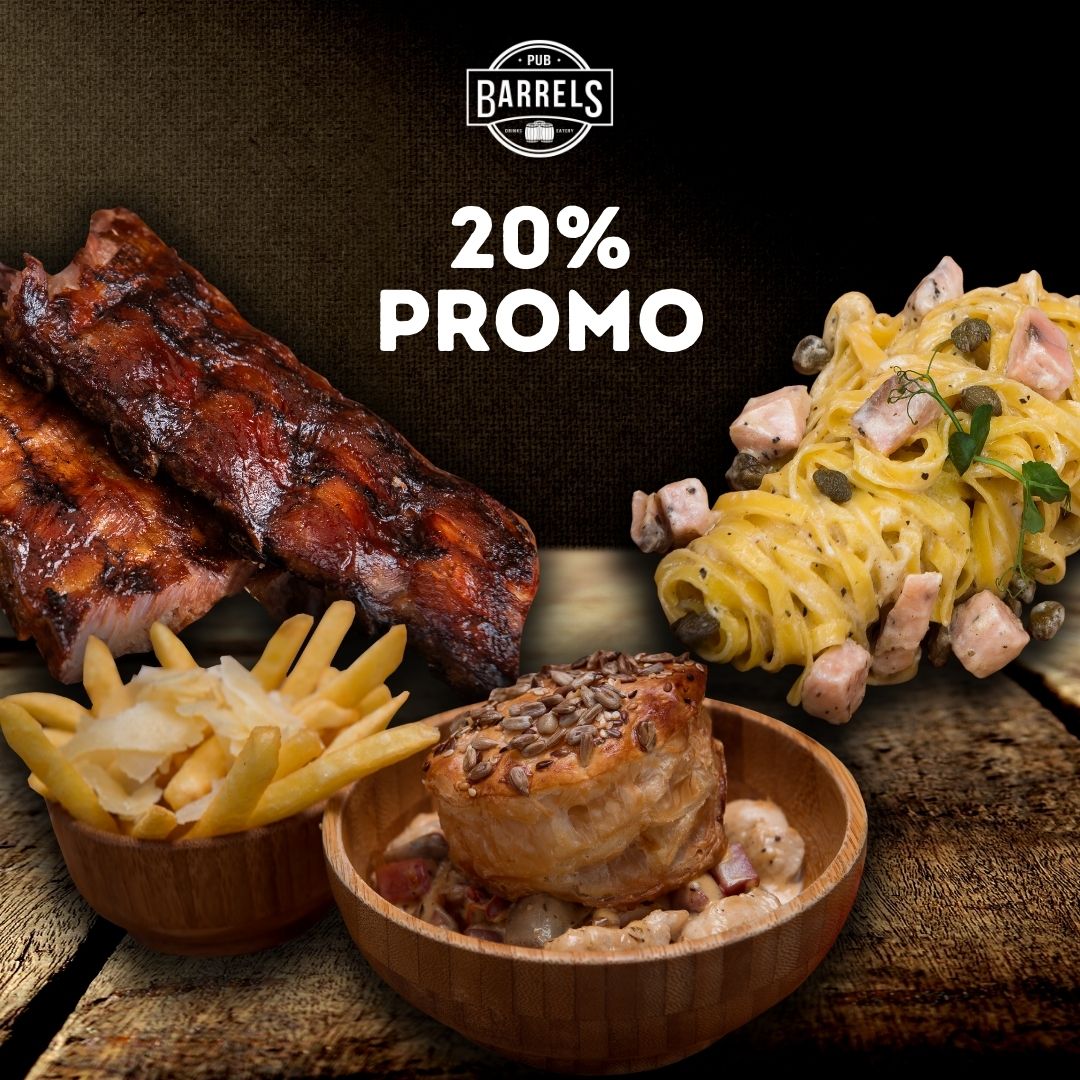 20% discount pentru comenzile din BARRELS